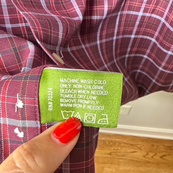 Orivs Men's XL Medium Weight Long Sleeve Plaid‎ Button-Down Shirt Outdoorsmen - Picture 7 of 7